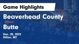 Beaverhead County  vs Butte  Game Highlights - Dec. 20, 2022