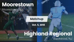 Matchup: Moorestown High vs. Highland Regional  2018