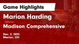Marion Harding  vs Madison Comprehensive  Game Highlights - Dec. 2, 2023