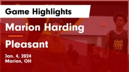 Marion Harding  vs Pleasant  Game Highlights - Jan. 4, 2024