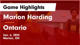 Marion Harding  vs Ontario  Game Highlights - Jan. 6, 2024