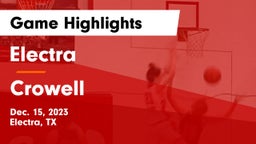 Electra  vs Crowell Game Highlights - Dec. 15, 2023