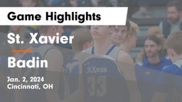 St. Xavier  vs Badin  Game Highlights - Jan. 2, 2024