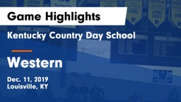 Kentucky Country Day School vs Western  Game Highlights - Dec. 11, 2019