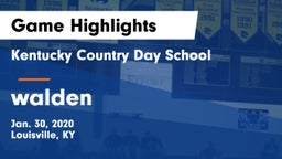 Kentucky Country Day School vs walden Game Highlights - Jan. 30, 2020