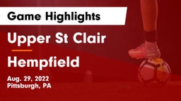 Upper St Clair vs Hempfield  Game Highlights - Aug. 29, 2022
