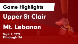 Upper St Clair vs Mt. Lebanon  Game Highlights - Sept. 7, 2022