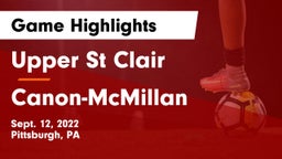 Upper St Clair vs Canon-McMillan  Game Highlights - Sept. 12, 2022