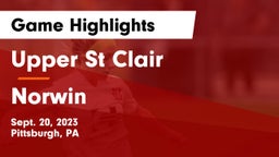 Upper St Clair vs Norwin  Game Highlights - Sept. 20, 2023