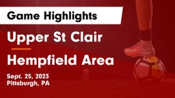Upper St Clair vs Hempfield Area  Game Highlights - Sept. 25, 2023