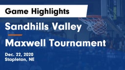 Sandhills Valley vs Maxwell Tournament Game Highlights - Dec. 22, 2020