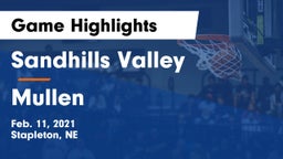 Sandhills Valley vs Mullen  Game Highlights - Feb. 11, 2021