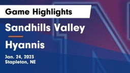 Sandhills Valley vs Hyannis  Game Highlights - Jan. 24, 2023