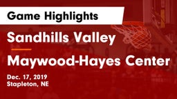 Sandhills Valley vs Maywood-Hayes Center Game Highlights - Dec. 17, 2019