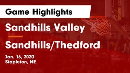 Sandhills Valley vs Sandhills/Thedford Game Highlights - Jan. 16, 2020