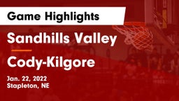 Sandhills Valley vs Cody-Kilgore  Game Highlights - Jan. 22, 2022
