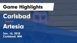 Carlsbad  vs Artesia  Game Highlights - Jan. 16, 2018