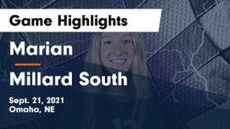 Marian  vs Millard South  Game Highlights - Sept. 21, 2021