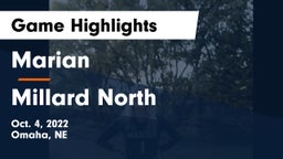 Marian  vs Millard North   Game Highlights - Oct. 4, 2022