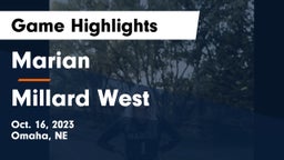 Marian  vs Millard West  Game Highlights - Oct. 16, 2023
