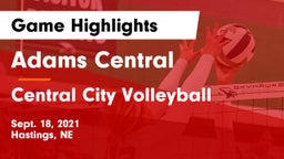 Adams Central  vs Central City Volleyball Game Highlights - Sept. 18, 2021