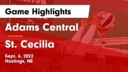 Adams Central  vs St. Cecilia  Game Highlights - Sept. 6, 2022