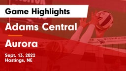 Adams Central  vs Aurora Game Highlights - Sept. 13, 2022