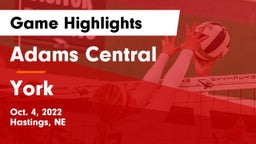 Adams Central  vs York Game Highlights - Oct. 4, 2022