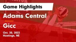 Adams Central  vs Gicc Game Highlights - Oct. 20, 2022