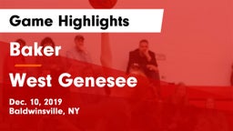 Baker  vs West Genesee  Game Highlights - Dec. 10, 2019