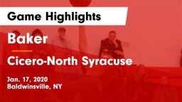 Baker  vs Cicero-North Syracuse  Game Highlights - Jan. 17, 2020