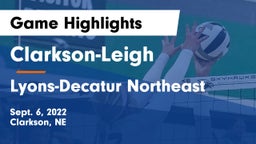 Clarkson-Leigh  vs Lyons-Decatur Northeast Game Highlights - Sept. 6, 2022
