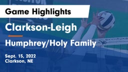 Clarkson-Leigh  vs Humphrey/Holy Family  Game Highlights - Sept. 15, 2022