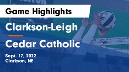 Clarkson-Leigh  vs Cedar Catholic  Game Highlights - Sept. 17, 2022