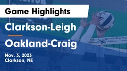 Clarkson-Leigh  vs Oakland-Craig  Game Highlights - Nov. 3, 2023