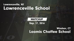 Matchup: Lawrenceville vs. Loomis Chaffee School 2016