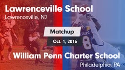 Matchup: Lawrenceville vs. William Penn Charter School 2016