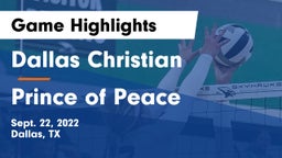 Dallas Christian  vs Prince of Peace  Game Highlights - Sept. 22, 2022