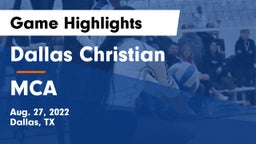 Dallas Christian  vs MCA Game Highlights - Aug. 27, 2022