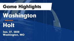 Washington  vs Holt  Game Highlights - Jan. 27, 2020