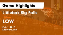 Littlefork-Big Falls  vs LOW Game Highlights - Feb 1, 2017