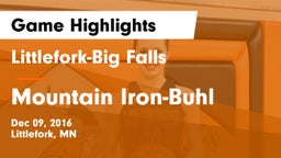 Littlefork-Big Falls  vs Mountain Iron-Buhl Game Highlights - Dec 09, 2016