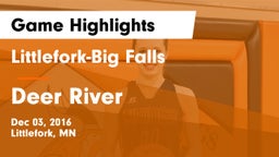 Littlefork-Big Falls  vs Deer River  Game Highlights - Dec 03, 2016