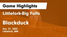 Littlefork-Big Falls  vs Blackduck  Game Highlights - Jan. 31, 2022
