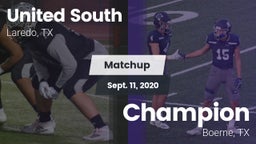 Matchup: United South High vs. Champion  2020