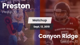 Matchup: Preston  vs. Canyon Ridge  2019