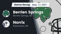 Recap: Berrien Springs  vs. Norrix  2021