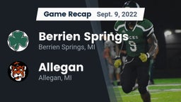 Recap: Berrien Springs  vs. Allegan  2022