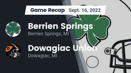 Recap: Berrien Springs  vs. Dowagiac Union 2022