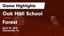 Oak Hall School vs Forest  Game Highlights - April 23, 2018